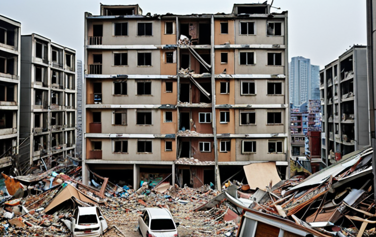 Dystopian Seoul after an earthquake, Hwang Gung Apartment survivors struggling, highlighting human nature in crisis, and societal divisions.